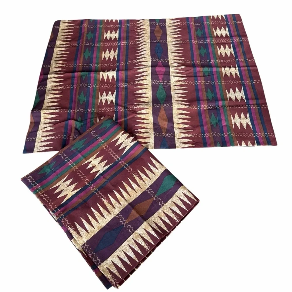 VTG Dan River Southwestern Aztec Reversible 3-Piece Comforter Set Full Size USA